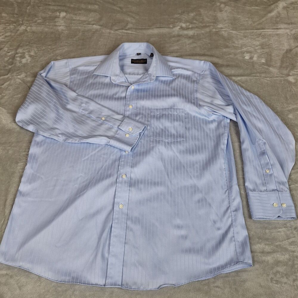 Donald J.Trump Signature Collection Dress Shirt  Men's 17 32/33 Blue Striped